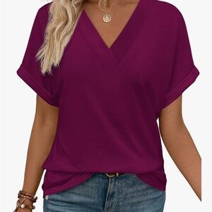 Women's V-Neck Purple Top